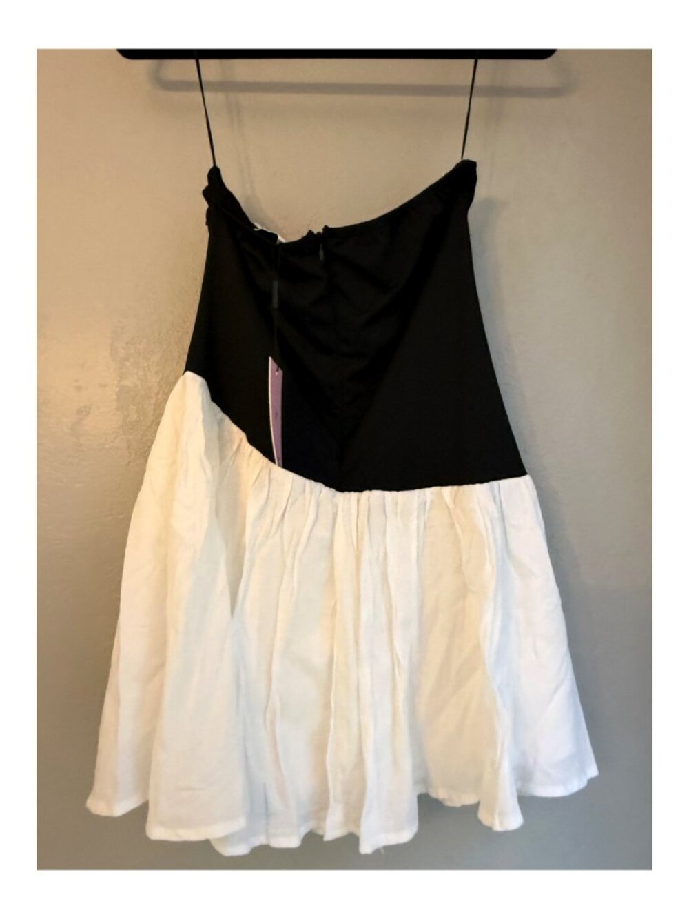 Current NWT Hello Molly Black White Corset Bustier Asymmetric strapless Mini S/M - Picture 6 of 12